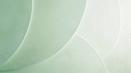 Abstract design with overlapping curved shapes in shades of light green and white, creating a textured and layered effect.