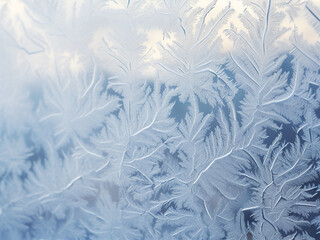 Obraz premium Winter frost forms spreading patterns that create natural beauty clearly decorating the morning