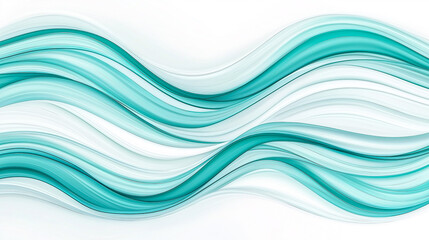 Mint green abstract waves, soft and elegant, with a smooth flow and a minimalist touch, creating a serene and stylish visual effect.