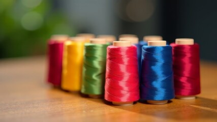 many different spools of thread in different colors