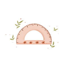 Cute rulers handdrawing texture illustration supplies school