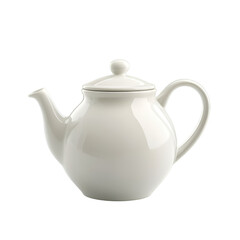 Fototapeta premium Classic white ceramic teapot, isolated on white background.