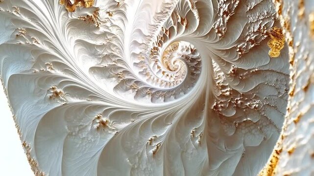 Abstract spiral shell background with intricate details and warm tones
