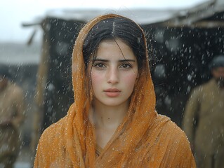 Afghan Woman for Rain, Refugee Camp.