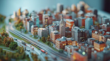 architecture of small urban towns mock ups construction