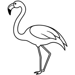 One-Line Flamingo Vector Design
