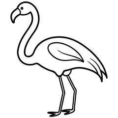 Obraz premium One-Line Flamingo Vector Design