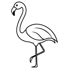One-Line Flamingo Vector Design