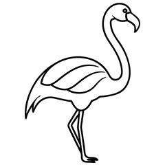 One-Line Flamingo Vector Design