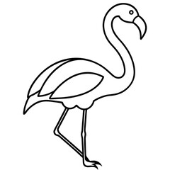 One-Line Flamingo Vector Design