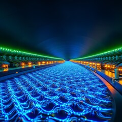 Obraz premium Futuristic Abstract Light Patterns with Blue and Green Illumination