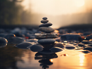 Zen moment of still presence bringing true peace and deep clarity with gaining insight