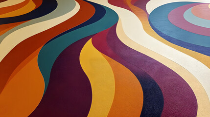
A textured vinyl surface with a retro and colorful design, abstract colorful background