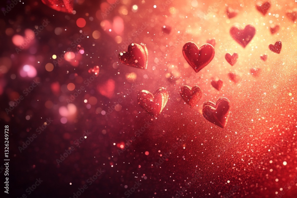 Aufkleber colorful floating hearts create a magical atmosphere in a dreamy environment during a romantic eveni