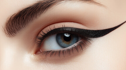 Obraz premium Gel eyeliner swipe, sleek and smooth jet black finish, ultra-pigmented and creamy texture, realistic studio lighting, PNG