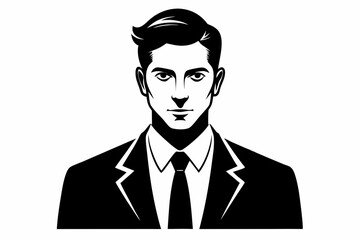 businessman line art silhouette vector illustration