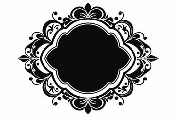 decorative vintage frame line art silhouette vector illustration