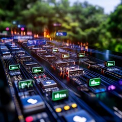Abstract Circuits with Data Flow and Green Nature Background