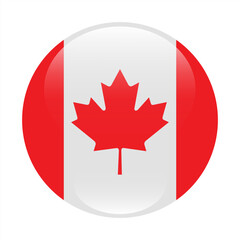 Flag of Canada. Flag icon. Standard color. Circle icon flag. 3d illustration. Computer illustration. Digital illustration. Vector illustration.