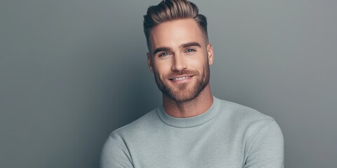 Fototapeta premium Man haircut grooming banner