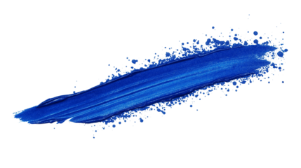 Blue metallic eyeliner stroke, deep sapphire shade with a soft-shimmer finish, clean and high-quality texture, isolated on white