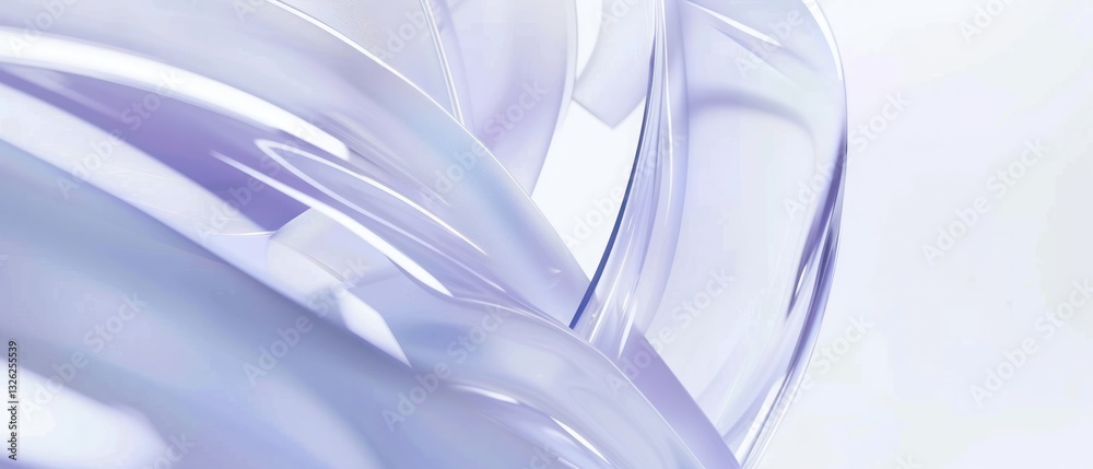 Wall mural transparent glass curve bend flowing wave smooth metallic reflection light ripple ribbon string stri