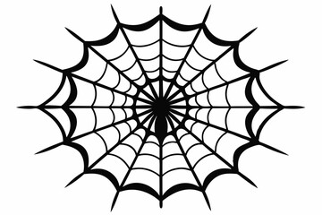 Obraz premium ntricate web spun by a spider line art silhouette vector illustration