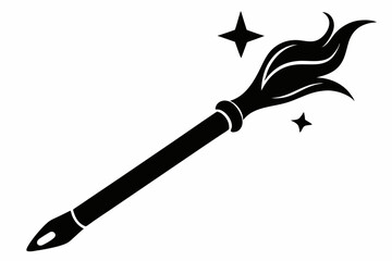 magical pen line art silhouette vector illustration