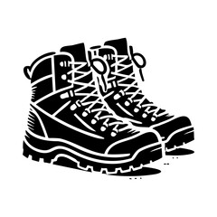 Sturdy hiking boots graphic illustration
