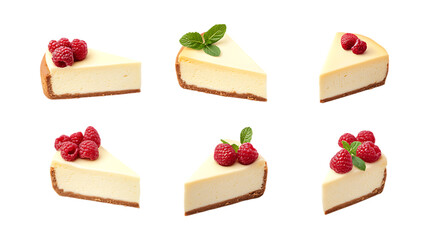 Pack Cheesecake Set Against Transparent Background for Dessert Branding, Bakery Promotions, or Gourmet Food Design