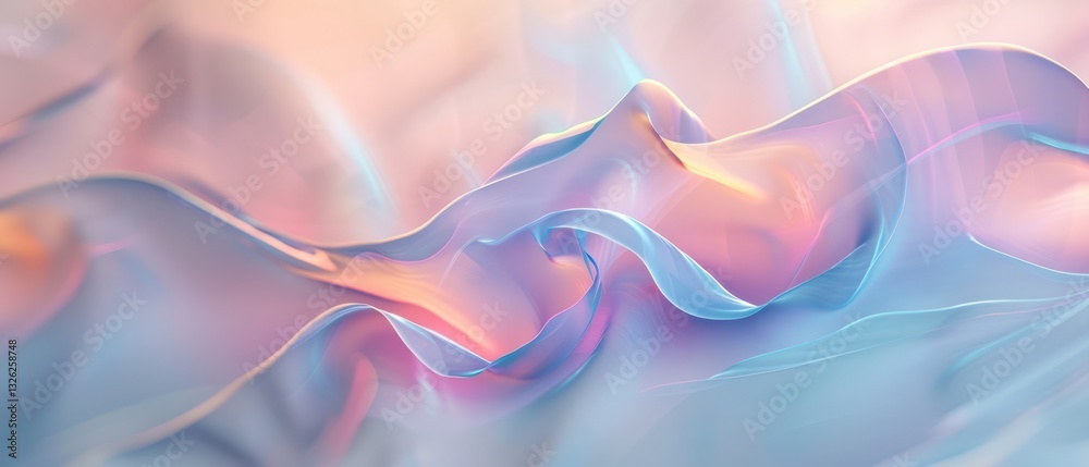 Wall mural cloth fabric white pink orange soft gradient curve wave flow ripple swirl curl bend wind light refle