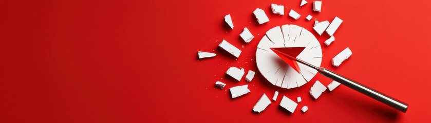 Conceptual Image of Life Challenges Symbolized by Arrow Breaking Through a Targeting Circle