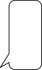 White speech bubble in flat design, chatting box, message box icon. Balloon doodle style of thinking sign symbol. Speech bubble isolated on background.