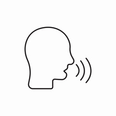 Speaking person talking voice icon vector sign