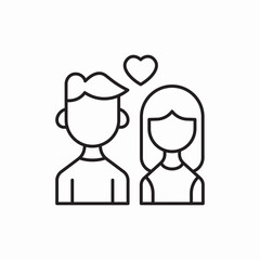 Couple relationship love romance icon vector sign
