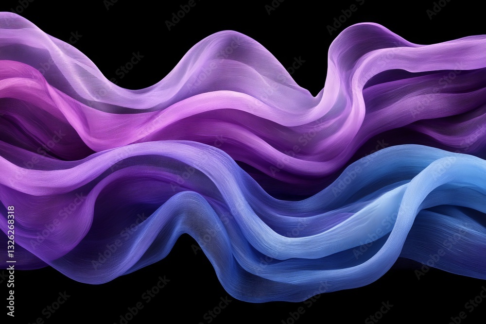 Leinwandbilder colorful flowing waves of fabric create a mesmerizing visual display against a dark background
