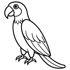 One-Line Macaw Vector Illustration