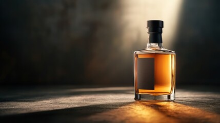 Elegant speyside whisky bottle in dramatic lighting for beverage promotion