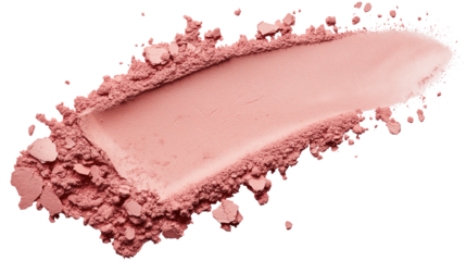 Crushed pressed powder stroke, peachy-pink undertones, high-quality beauty texture, soft and airy dust effect, ultra-realistic lighting, PNG format