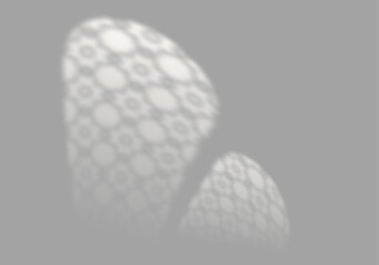 Arabesque shadow overlay. Islamic pattern Ramadan background. Muslim ornament texture. Sunlight from Islamic window, arch, door on a wall or floor. Vector decoration element for Ramadan, Eid design