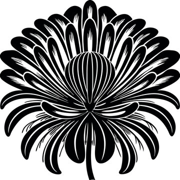 black flower design, symmetrical, elegant clip art preview