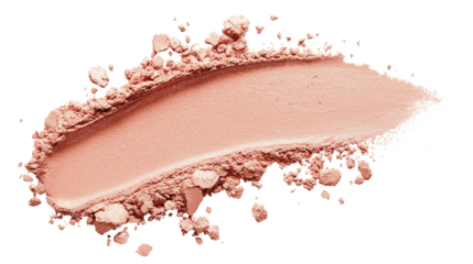 Crushed pressed powder stroke, peachy-pink undertones, high-quality beauty texture, soft and airy dust effect, ultra-realistic lighting, PNG format