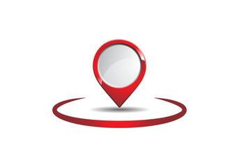 map pin icon, map pointer icon, red location item, place icon for travel navigation on a transparent background, position on the map