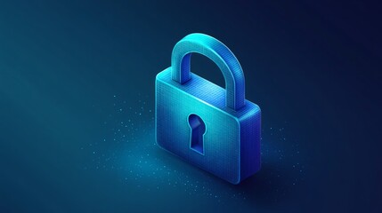 A blue lock with a keyhole on it