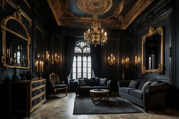 Fototapeta premium gothic modern interior home design