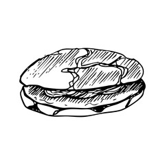 Cookies vector illustration. Hand drawn dessert. Sketch style.