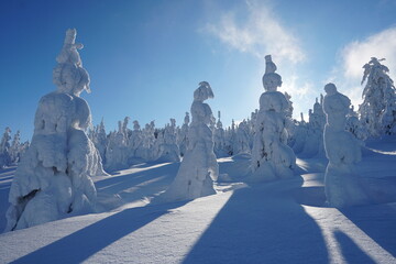 winter mountains with snow beautiful white and blue
