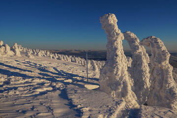 winter mountains with snow beautiful white and blue