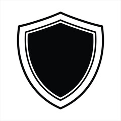 Obraz premium Shield Icon Symbol sign badge Vector Silhouette White Background 