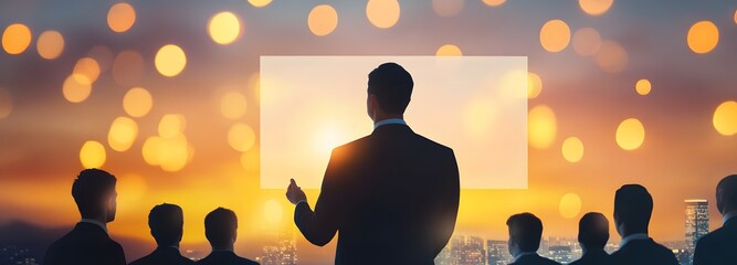 The Speaker and The Audience: A silhouette of a speaker addressing an audience, emphasizing the power of public speaking.